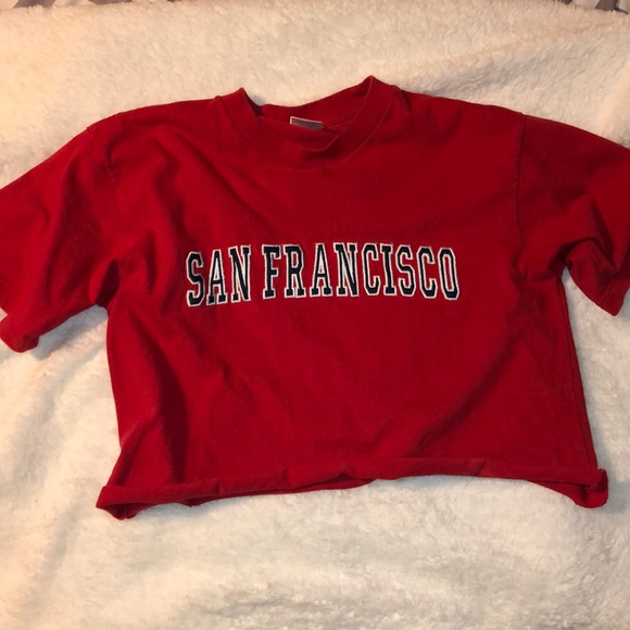 Brandy Melville Tops - cropped red shirt